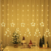 Star & Reindeer LED Fairy Curtain Light with Tail Plug – 3m | Christmas Window Decoration